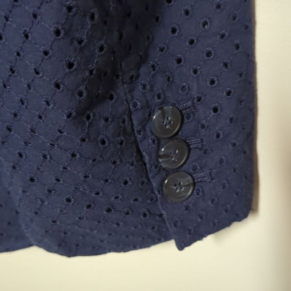 Banana Republic Factory Blue Eyelet Blazer - Picture 6 of 7